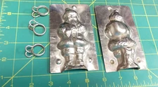 Santa Claus Metal Mold St Nick chocolate candy ice cream butter mold with clips