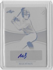 2022 Leaf Gameday Black Plate 1/1 Autograph #BA-MS2 Max Stagg /1 Rookie