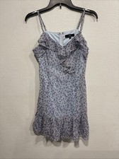 Lulus Sing Sweetly Mini Dress Women’s Small Light Blue Floral Print NWT