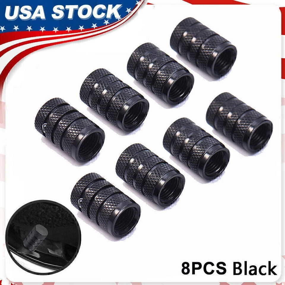 8x Tire Valve Air Dust Cover Stem Caps - Wheel Car Truck SUV Bike /Black Foto 2 de 4