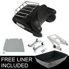King Trunk Pad Speakers Luggage Rack w/ Mount Light Fit For Harley Touring 14-26