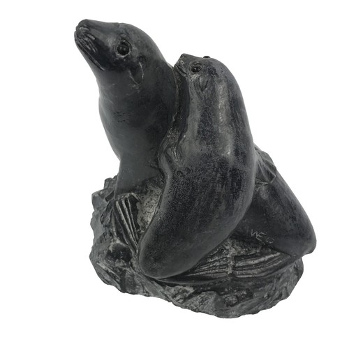 Vintage Napatchie Noah (1926-2004) Inuit Large Carved Whale Stone