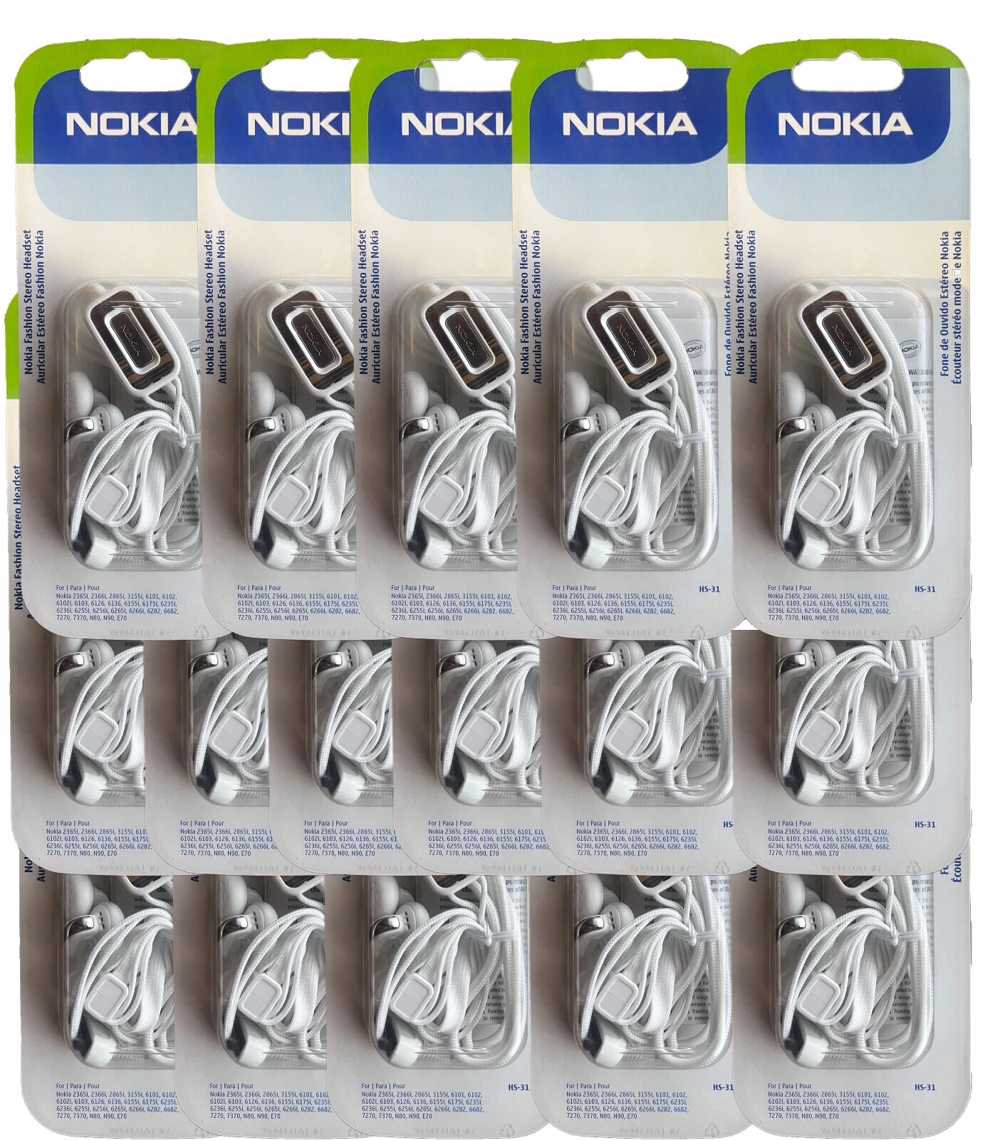 Auriculares de teléfono celular blanco Nokia