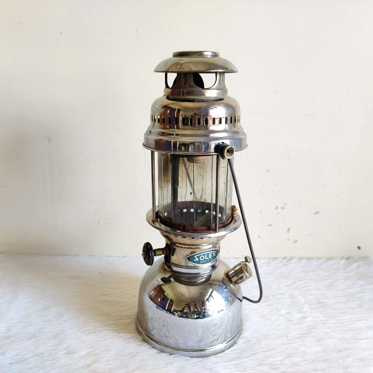 Vintage Tin Solex Chromium Plated Decorative Lamp Light India