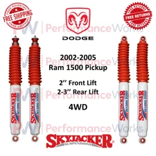Skyjacker Shocks Set 2" Front & 2-3" Rear Lifted For Dodge Ram 1500 Pickup 4WD
