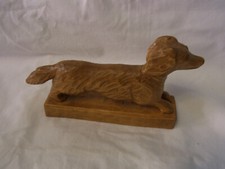 Dachshund Hand Carved Wood Vintage German Folk Art K