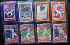2021 Donruss Baseball LOT - CARLSON ADELL BOHM PACHE Rookies Diamond Orange (8)