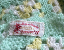 Handmade Baby Blanket Pastel Mint White Crochet Soft Cozy Throw Blanket 34x54