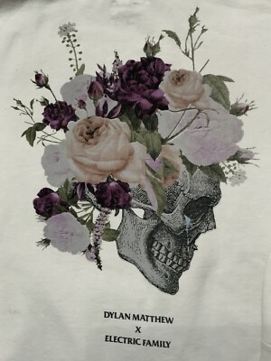 Electric Family X Dylan Matthew 2021 No Rain No Flowers Skull Rose Hoodie Sz.2XL