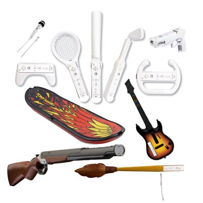 Nintendo Wii Zubehör Set: Sports (Tennis   Golf  ) Wheel * Gun * Mikrofon   