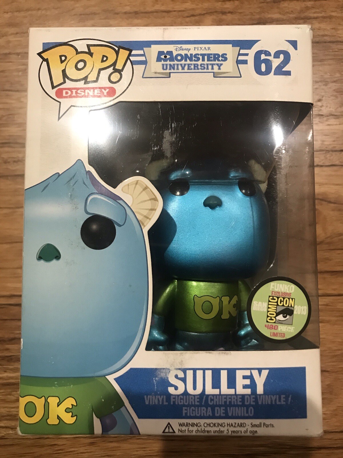 Sale Funko Pop Sulley Metallic 62 Sdcc 2013 Monsters University Disney Damaged
