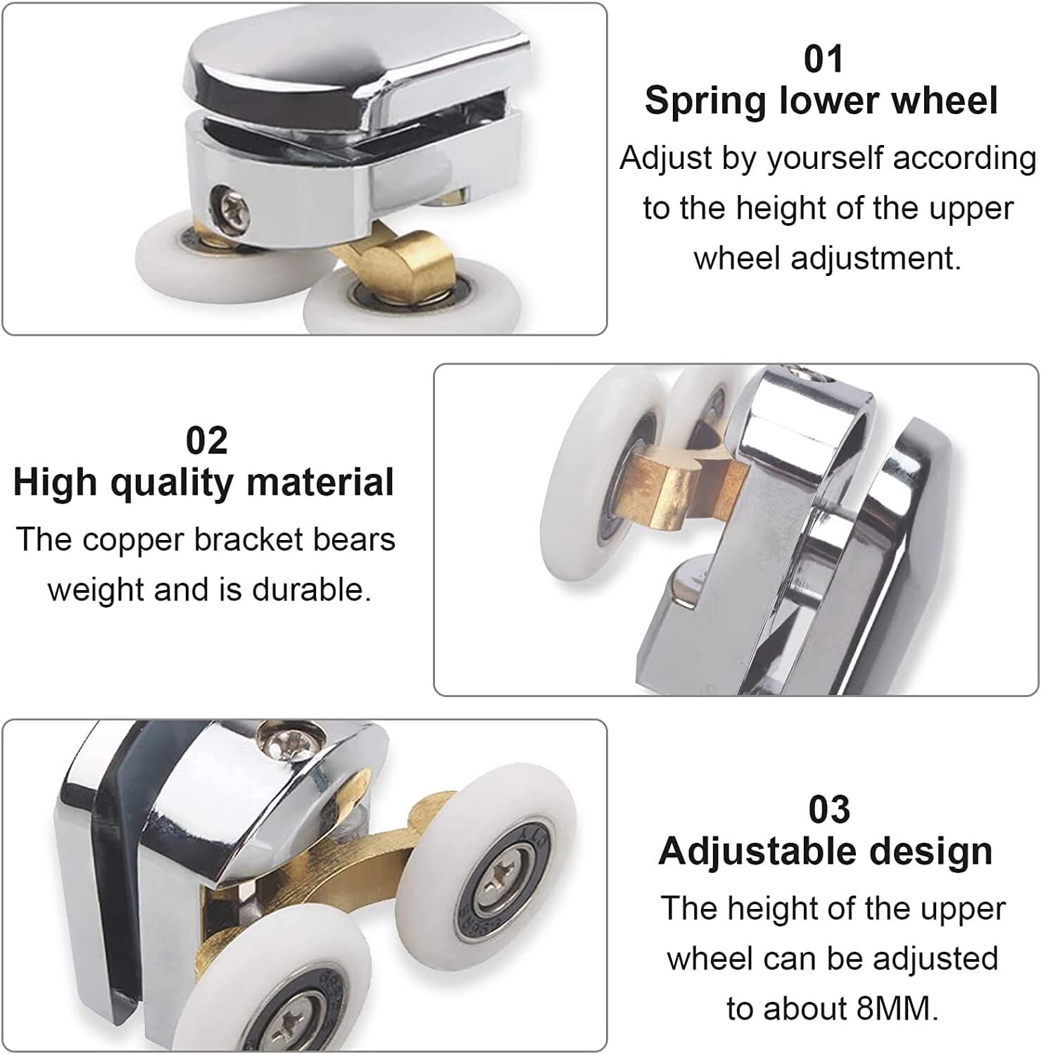 4Pcs Curved Shower Door Rollers 23Mm Replacement Shower Door Wheels with AntiCo eBay