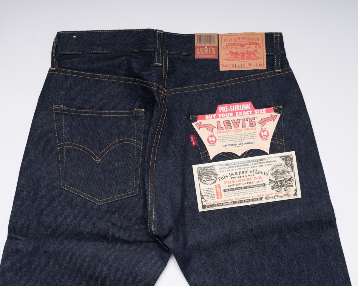 LVC Levi's 551 ZXX NWT Pre-Shrunk 1962 14 oz. Selvedge Denim LVC Levi's 551 ZXX NWT Pre-Shrunk 1962 14 oz. Selvedge Denim