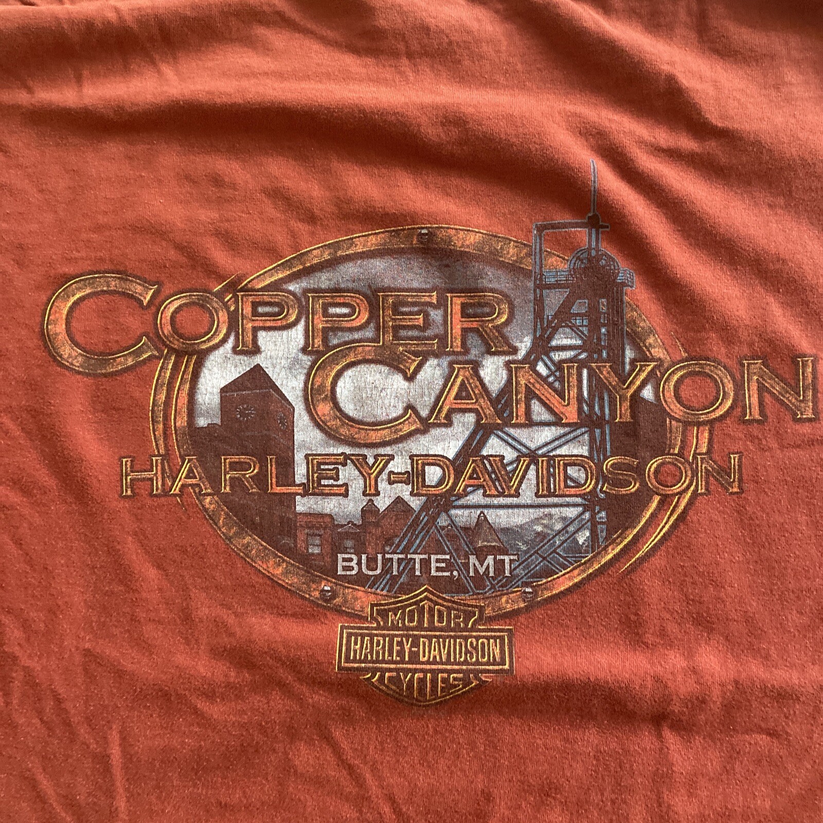 Harley Davidson Copper Canyon Butte MT Mens XXL Coppe… Gem