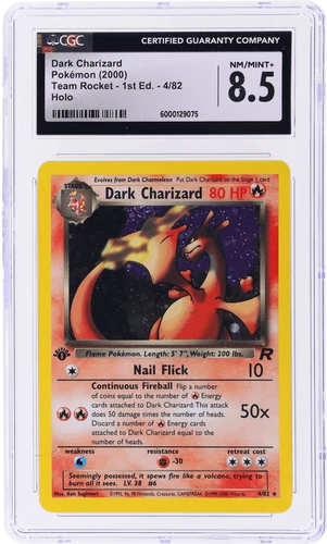 2000 Pokemon Team Rocket Dark Charizard 1st Edition Holo #4 CGC 8.5
