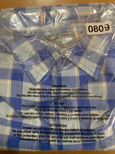 Columbia Vented Short Sleeve Shirt Adult Medium Blue Plaid Fishing Mens - Picture 6 of 6