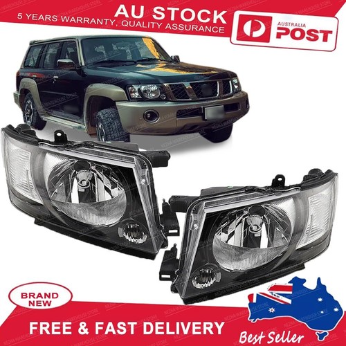 Black Smoked Pair Headlights For Nissan Patrol GU Series GU4 Y61 10/2004-2016 - Picture 2 of 10