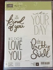 "BIG ON YOU." Stampin'UP NEW CLEAR/CLING MOUNT set/4 Sayings w/LOVE Friendship