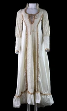Vintage 70s GUNNE SAX S 4 (Jrs 7) Ivory Cotton Lace Long Maxi Prairie Dress