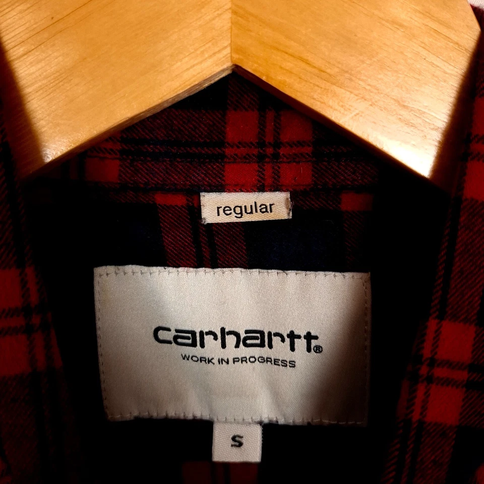 CARHARTT SHAWN Hombres Camisa de Franela Talla S Ajuste Regular Cuadros Rojo ... - Imagen 4 de 4