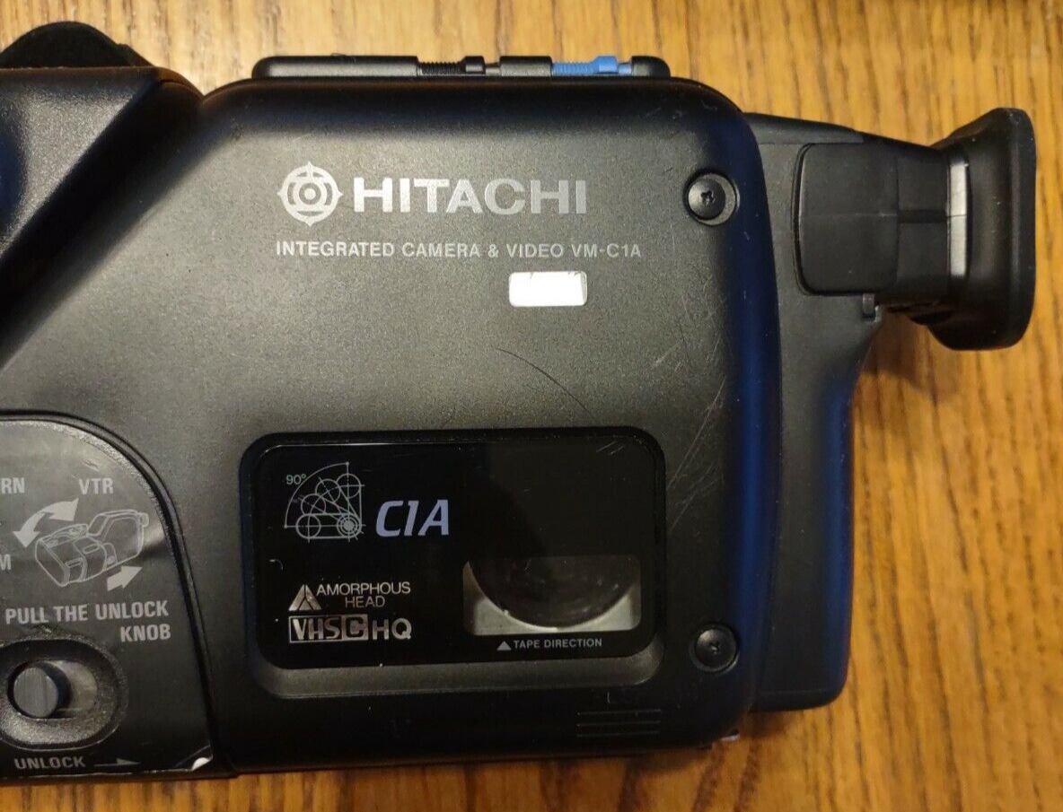 Hitachi Model No. VM-C1A VHS C Camcorder With Hard Shell Case-RARE