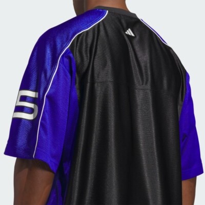 adidas Anthony Edwards Short Sleeve Jersey Black Lucid Blue JC7849
