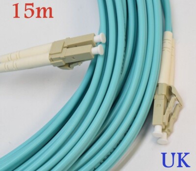 AMPHENOL Glasfaserkabel Montage Jumper LC(D) Flexboot 2mm 15m 50/125 OM3 Zip
