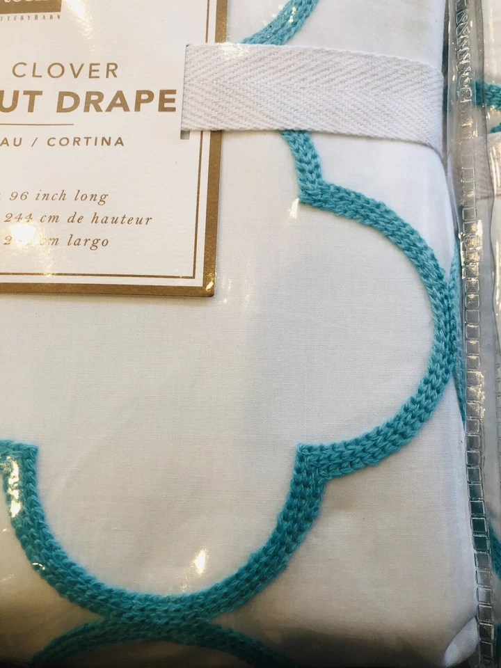 Cortinas oscuras bordadas Pottery Barn Suerte Clover decoración de playa adolescente Foto 4 de 4