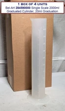 4 Pack Bel-Art 284590000 Single Scale 2000ml Graduated Cylinder, 20ml Grad.