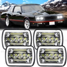 DOT 4PCS 4x6'' LED Headlights Hi/ Lo DRL EMC For Chevrolet Monte Carlo 1980-1988