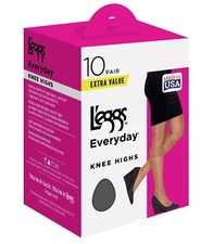 L'eggs®  Everday KNEE HIGHS (10 ct)  " MADE IN USA "