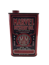 Vintage Marvel Mystery Oil Can Top Cylinder Lubrication Additive 32oz 1QT Empty