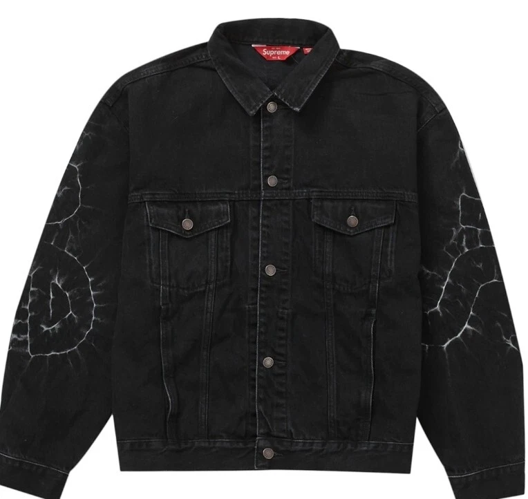 Veste camionneur en denim Supreme Shibori noir   XL   NEUVE 