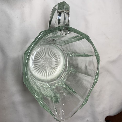 Vtg Pitcher 6 1/2" 10 Panel Style Heavy Glass Wide MCM Very Nice Piece - Picture 5 of 9