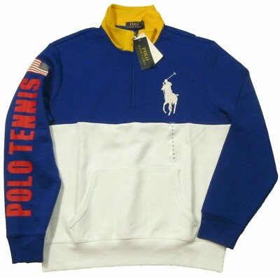 Polo Ralph Lauren Royal Colorblock POLO Tennis Double Knit 1/4 Zip