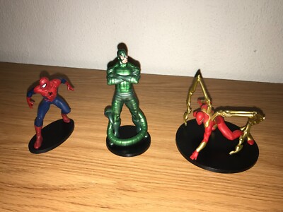 3 DISNEY MARVEL CAKE TOPPERS 2 SPIDERMAN (3'' EACH) 1 SCORPION (4'') : CLEAN