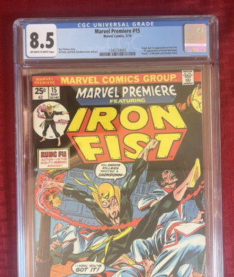 Marvel Premiere # 15 CGC 8.5 Marvel 1st app & origin of Iron Fist