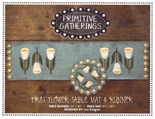 FIRST FLOWER TABLE & MAT & RUNNER ~ Runner  10" x 36"  ~  Table Mat  9.75 x 9.75