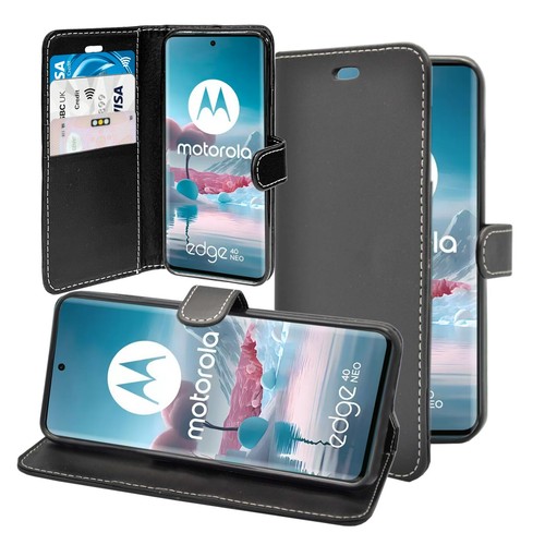For Motorola edge 40 Neo Case Wallet Flip PU Leather Stand Card Slot Pouch Cover - 第 30/48 張圖片