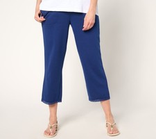 Denim  Co. Women's Petite Pants PM Beach Straight Leg Crop Pant Blue A690410