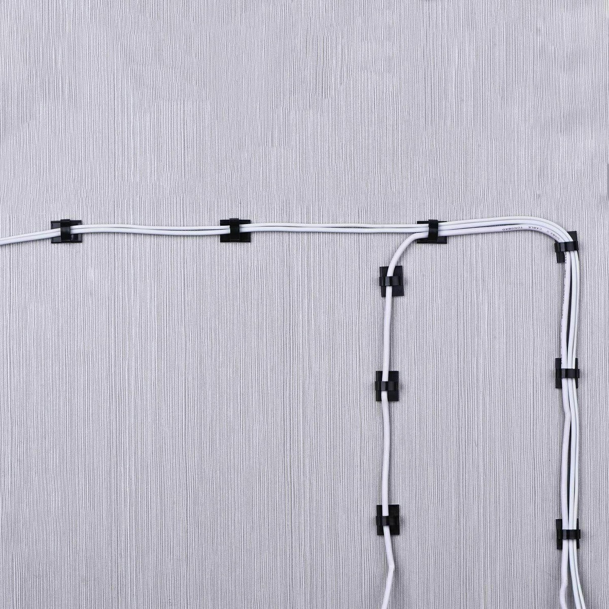 100Pcs Cable Clips Self-Adhesive Cord Management Wire Holder Organizer Clamp US View 4