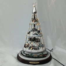 Rare Thomas Kinkade Holiday Lights Motion Christmas Tree Lights Sound TESTED