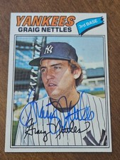 1977 Topps GRAIG NETTLES Yankees In-Person Signed  AUTO