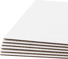 25 Pack 6X9 One-Side White Corrugated Cardboard Sheets, Flat Cardboard Inserts L