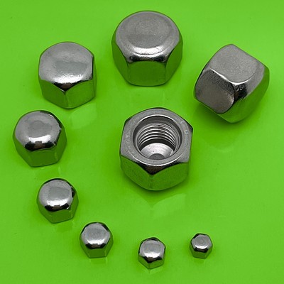 HUTMUTTER NIEDRIGE FORM EDELSTAHL A2 DIN 917 ZIERMUTTER M3 M4 M5 M6 M8 M10 M12