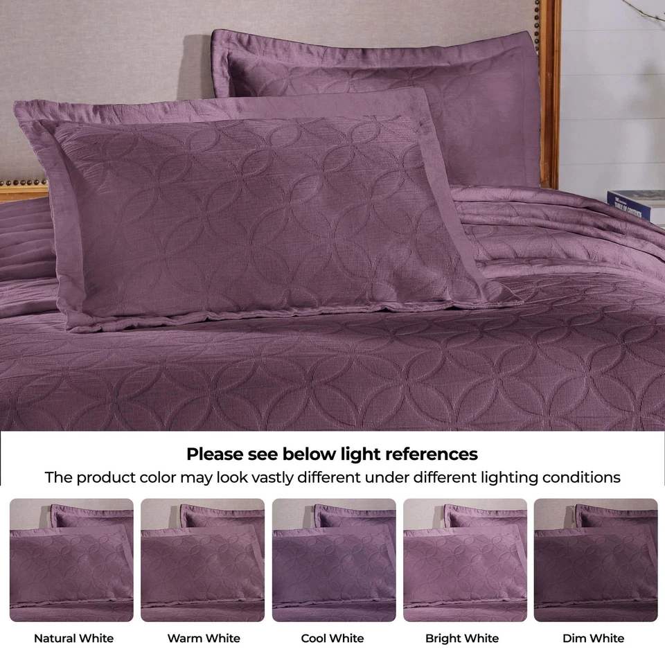 Cotton 2-Piece Bedspread Set, 1 Medium Weight Bedspread, 1 Pillow Sham, Home ... - Image 4 of 4