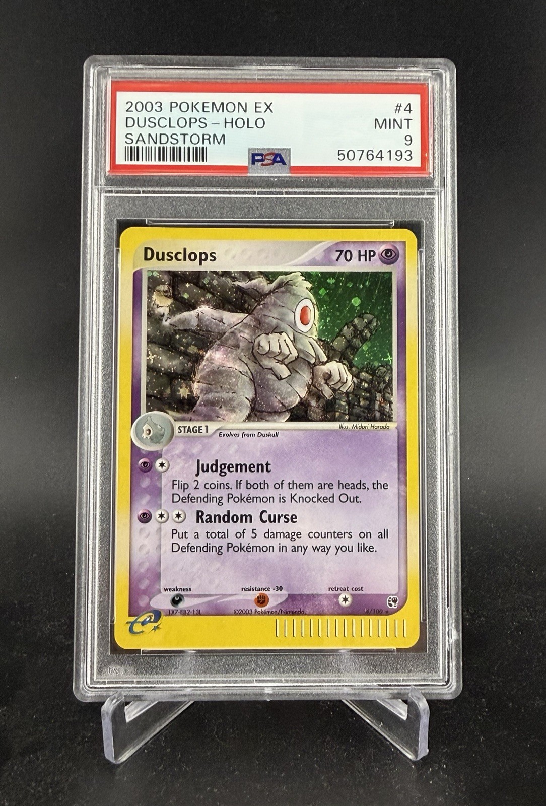 2003 Pokemon Ex Sandstorm Dusclops Holo Rare 4/100 PSA 9