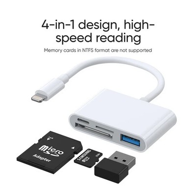 Joyroom 4 in 1 8Pin auf SD/TF Karte + 8Pin Charge + USB Interface OTG Kartenleser