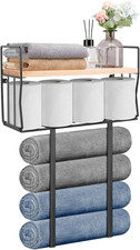 Towel Racks for Bathroom, Metal Towel Storage Holder for Roll Towels, Wall Mount