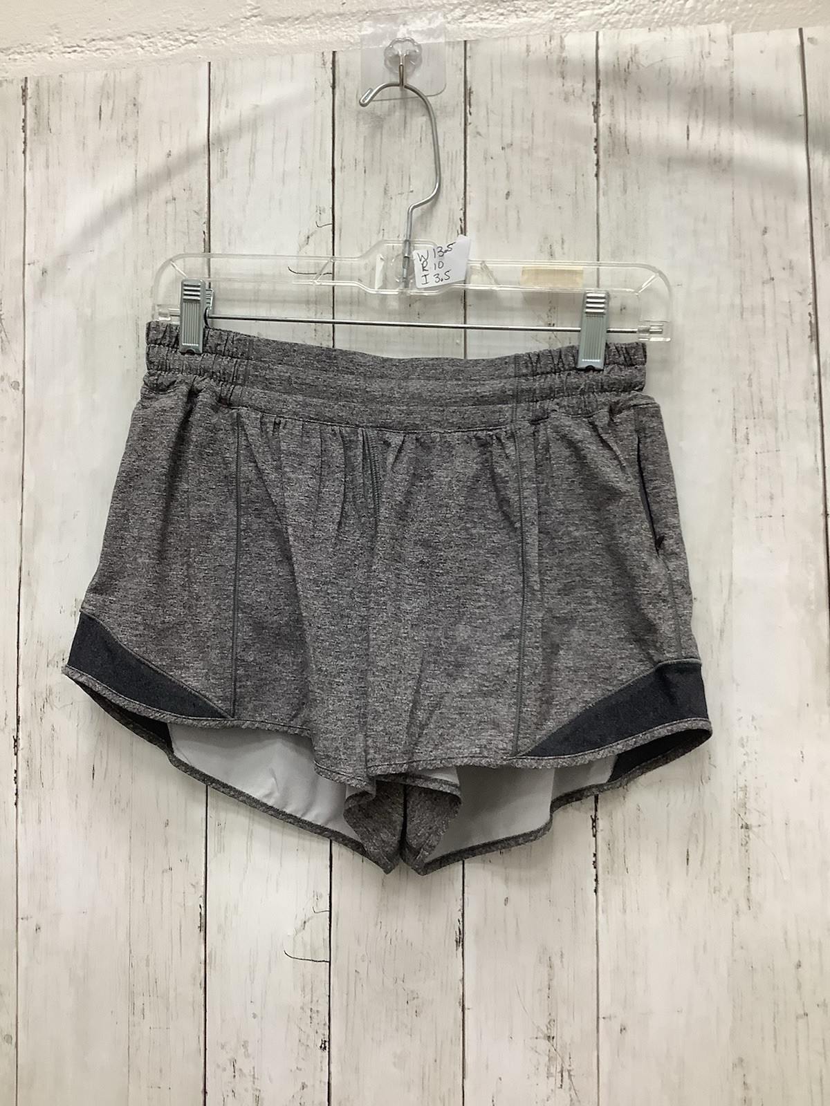 Lululemon Hotty Hot Lined Running Shorts, Heather Lux Multi Black / Grey